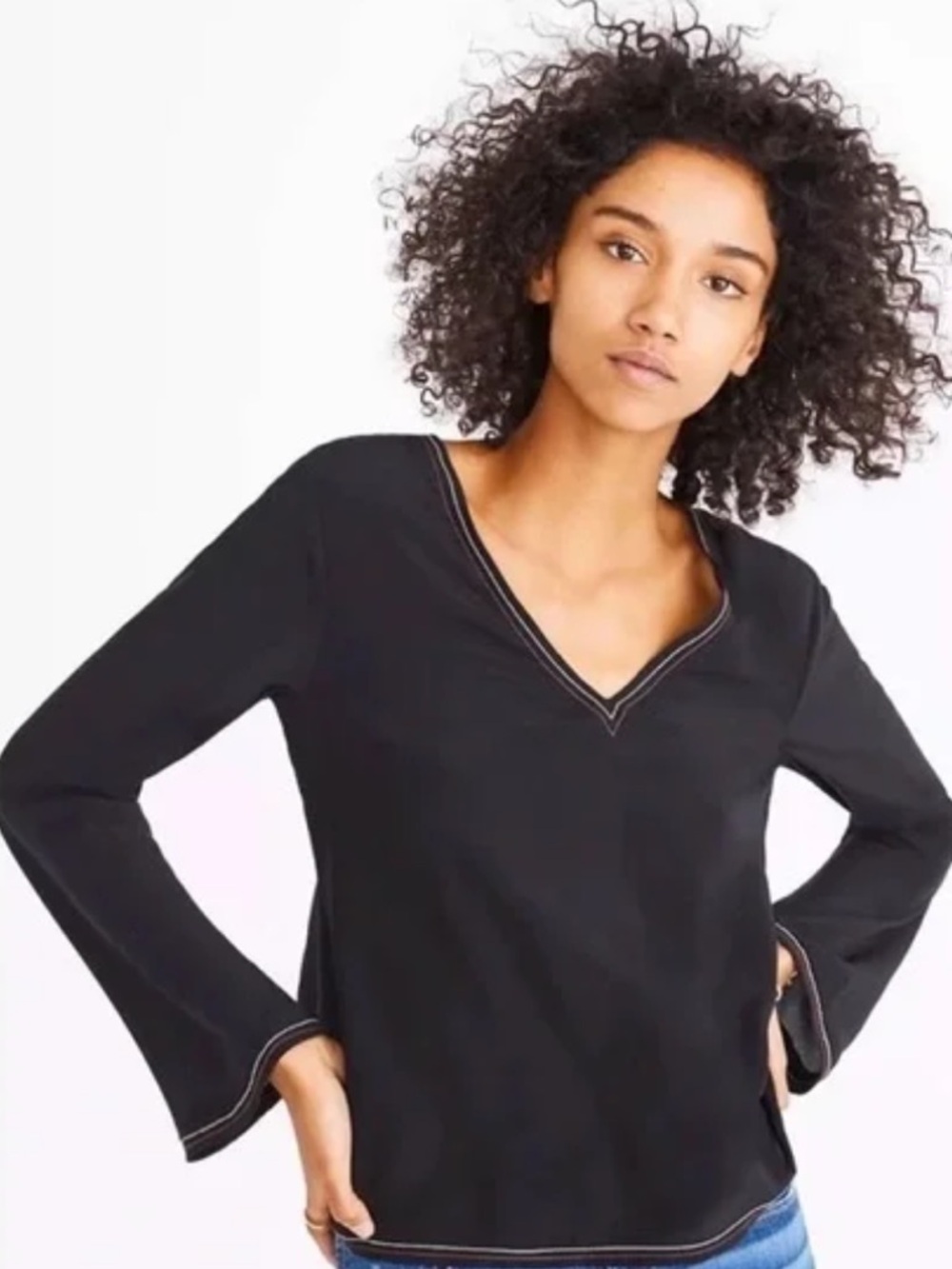 Madewell Black Silk Blouse Size S
